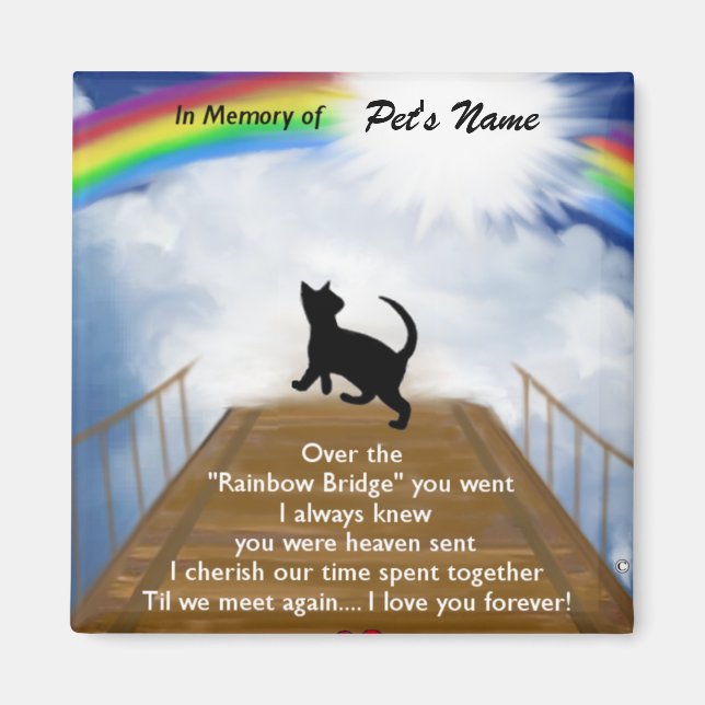 Aimant Poème commémoratif de Rainbow Bridge pour chats (Devant)