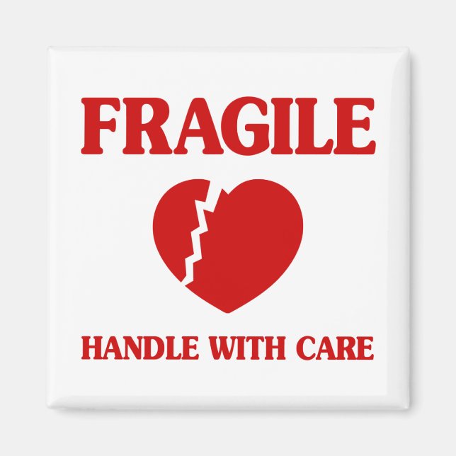 Aimant Poignée Cardiaque Fragile Avec Soin (Devant)