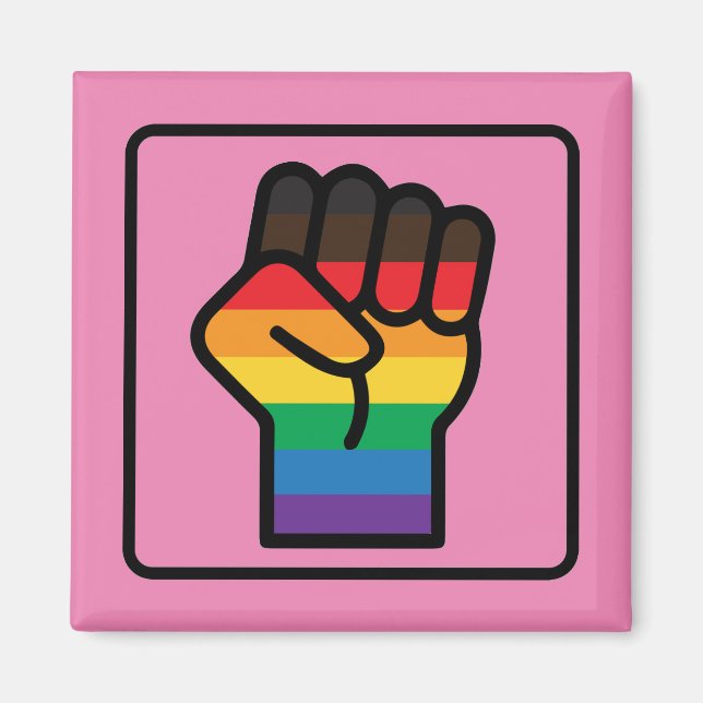 Aimant Poing gay pride (Devant)
