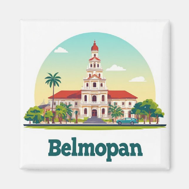 Aimant Point de repère de la ville de Belmopan (Devant)