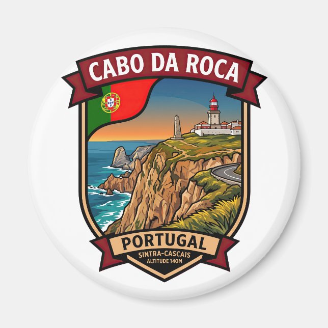 Aimant Point le plus à l'ouest de l'Europe Cabo da Roca (Devant)