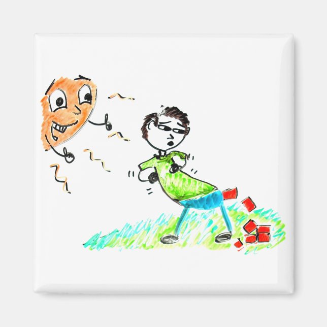 Aimant Pointe | Pouces de soleil jusqu'à l'homme Poopter  (Devant)