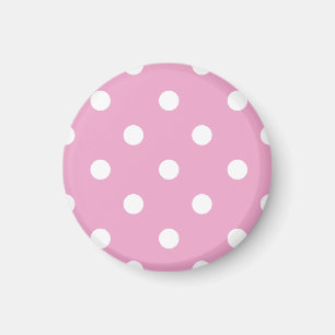 Aimant Points blancs sur rose