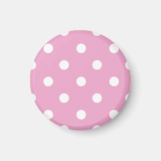 Aimant Points blancs sur rose