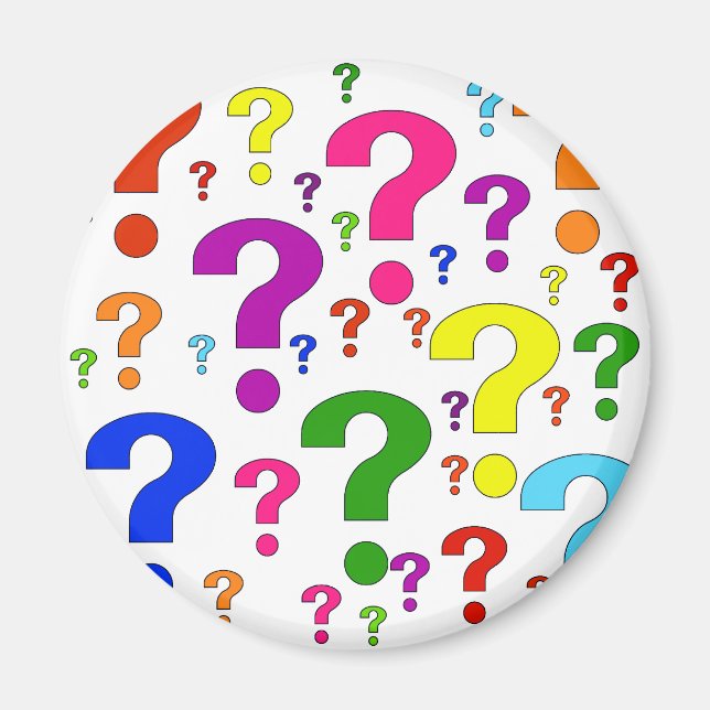 Aimant Points d'interrogation arc-en-ciel (Devant)