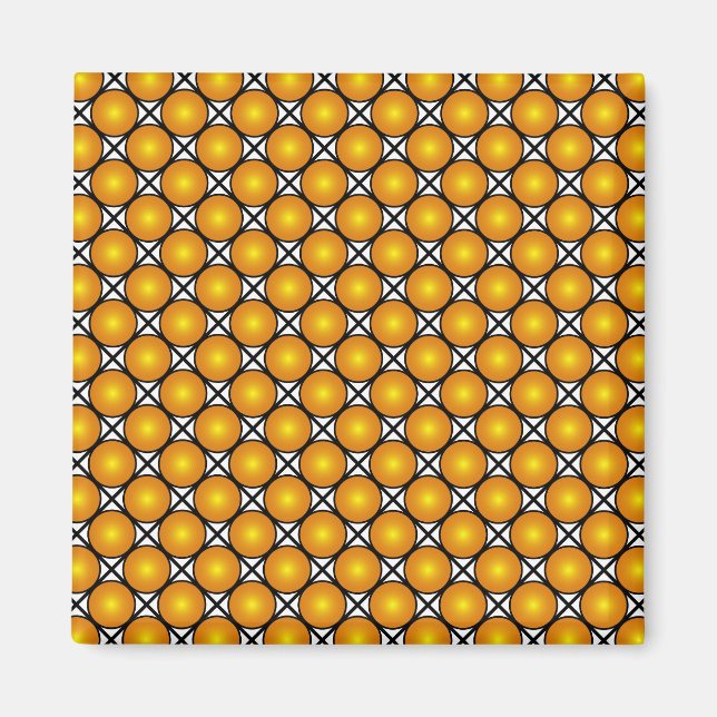 Aimant Points dorés lumineux Motif à carreaux noir et bla (Devant)