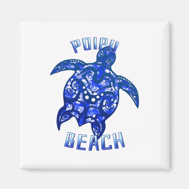 Aimant Poipu Beach Hawaii Vacances Tortue Tribale (Devant)
