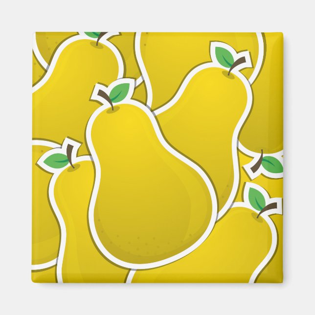 Aimant Poire jaune funky (Devant)