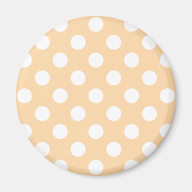 Aimant Pois blancs sur beige (Devant)