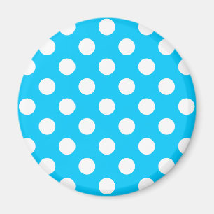 Aimant Pois blancs sur bleu électrique