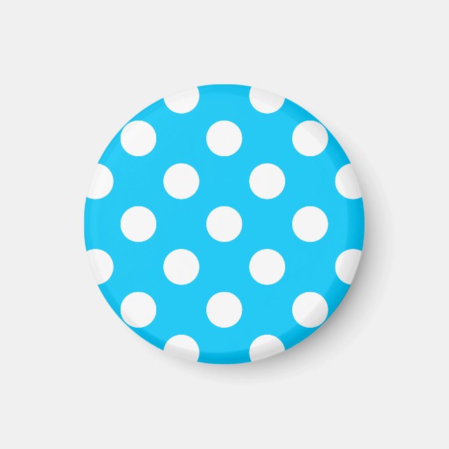 Aimant Pois blancs sur bleu électrique (Devant)