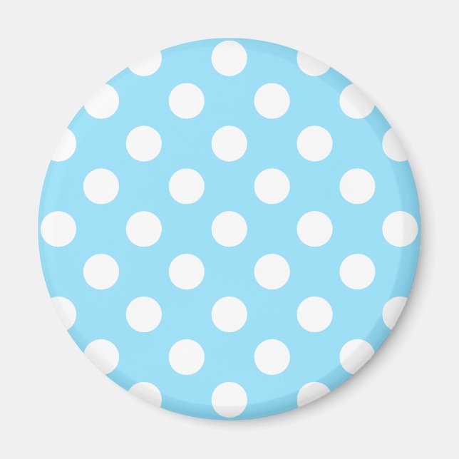 Aimant Pois blancs sur bleu pâle (Devant)