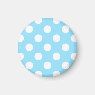 Aimant Pois blancs sur bleu pâle