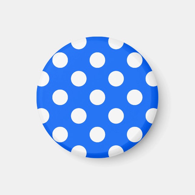 Aimant Pois blancs sur bleu royal (Devant)
