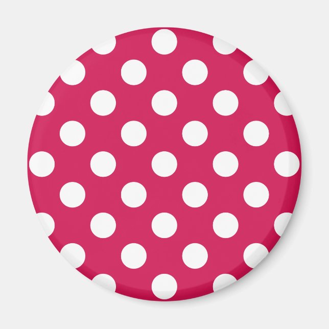 Aimant Pois blancs sur cerise (Devant)