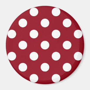 Aimant Pois blancs sur Crimson Red