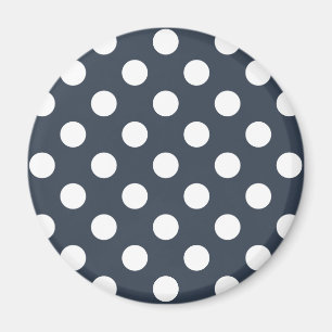 Aimant Pois blancs sur gris bleu