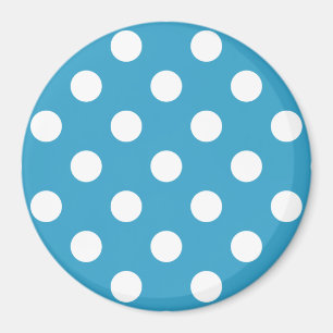Aimant Pois blancs sur le Arrière - plan bleu de Peacock