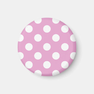 Aimant Pois blancs sur rose pâle