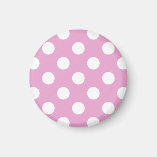 Aimant Pois blancs sur rose pâle