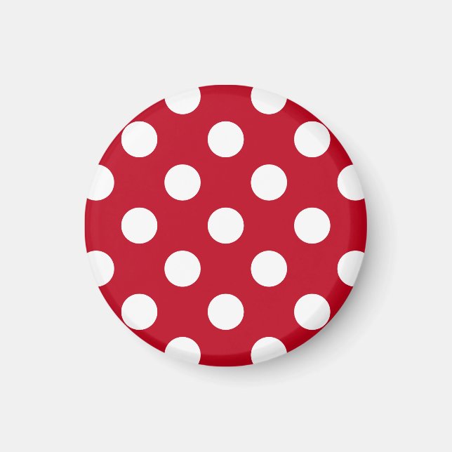 Aimant Pois blancs sur rouge (Devant)