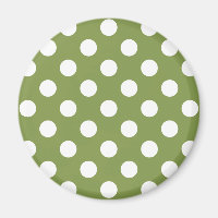 Pois blancs sur vert olive
