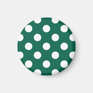 Aimant Pois blancs sur vert sauge