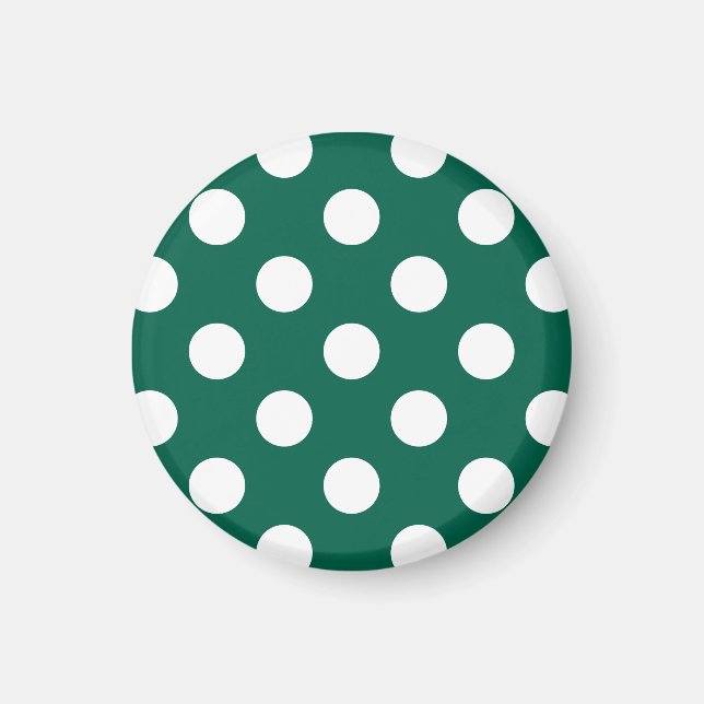 Aimant Pois blancs sur vert sauge (Devant)
