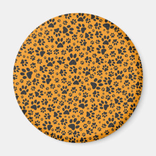 Aimant Pois de chien noir et blanc Pointe Polka sur dahli