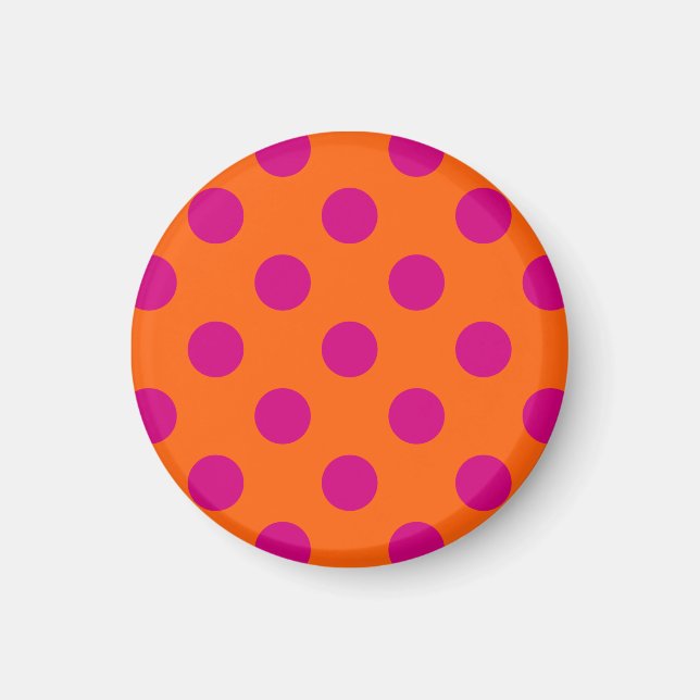Aimant Pois Fuchsia orange (Devant)