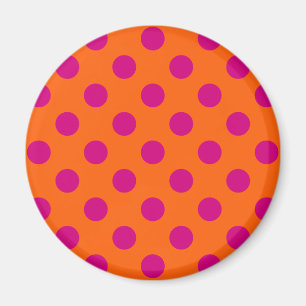 Aimant Pois Fuchsia orange