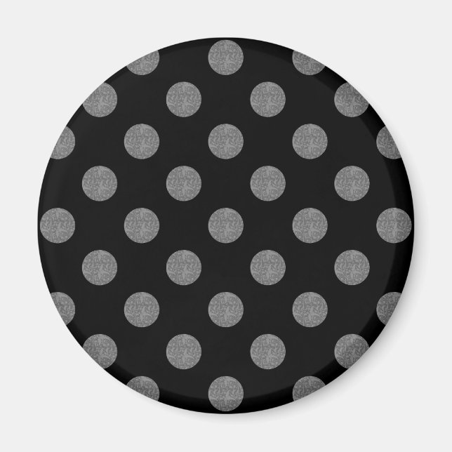 Aimant Pois gris et noir (Devant)