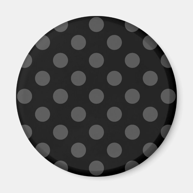 Aimant Pois gris sur noir (Devant)