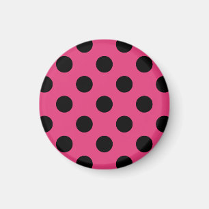 Aimant Pois noirs sur fuchsia