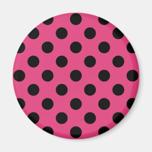 Aimant Pois noirs sur fuchsia