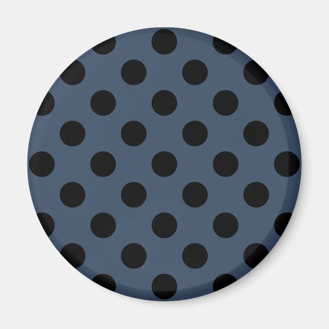 Aimant Pois noirs sur gris-bleu (Devant)