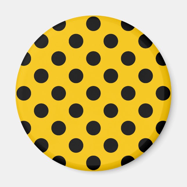 Aimant Pois noirs sur jaune (Devant)