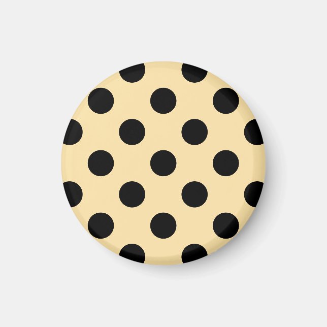 Aimant Pois noirs sur jaune pâle (Devant)