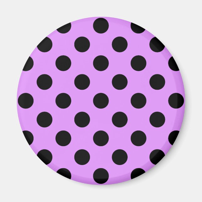 Aimant Pois noirs sur lilas (Devant)