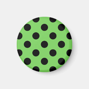 Aimant Pois noirs sur vert citron