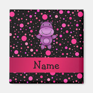 Aimant Pois nommé personnalisé de rose de noir