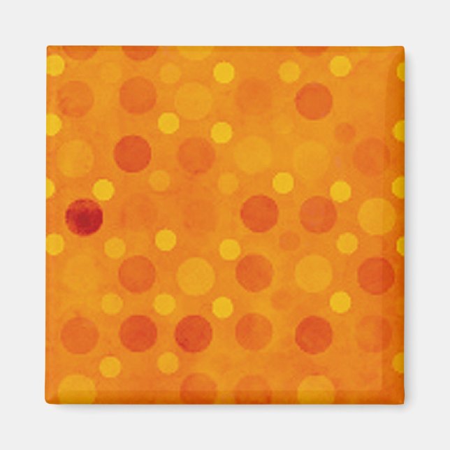 Aimant Pois oranges et jaunes (Devant)
