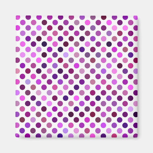 Aimant Pois roses et violets (Devant)