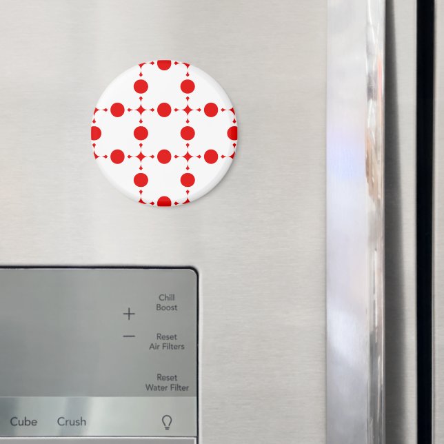 Aimant Pois rouges, Motif à points polka, points, pointil (In situ (réfrigérateur))