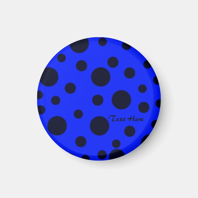 Aimant Pois simple Noir moderne sur motif bleu (Devant)