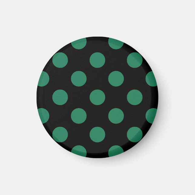 Aimant Pois vert et noir (Devant)