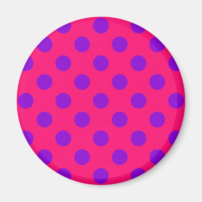 Aimant Pois violets sur cerise (Devant)
