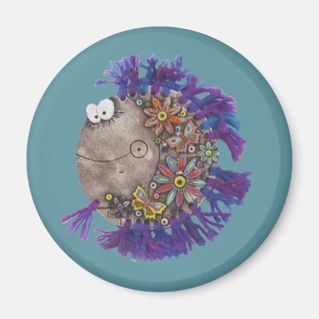 Aimant - Poisson à fil pourpre - Papa (Devant)