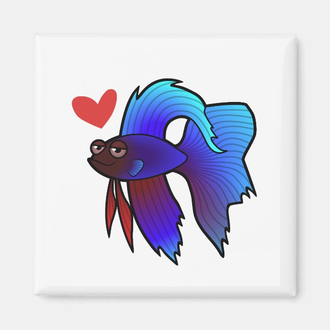 Aimant Poisson Betta / Combattant du Siam Amour (Devant)