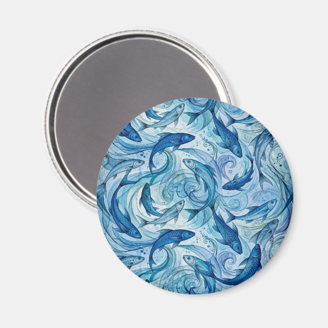 Aimant Poisson Bleu Mystique Flowing Harmony (Recto/Verso)